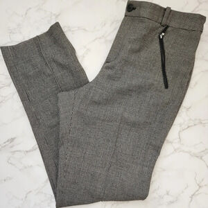 Lauren Ralph Lauren | Houndstooth Straight Leg Wool Leather Pants - Size 12